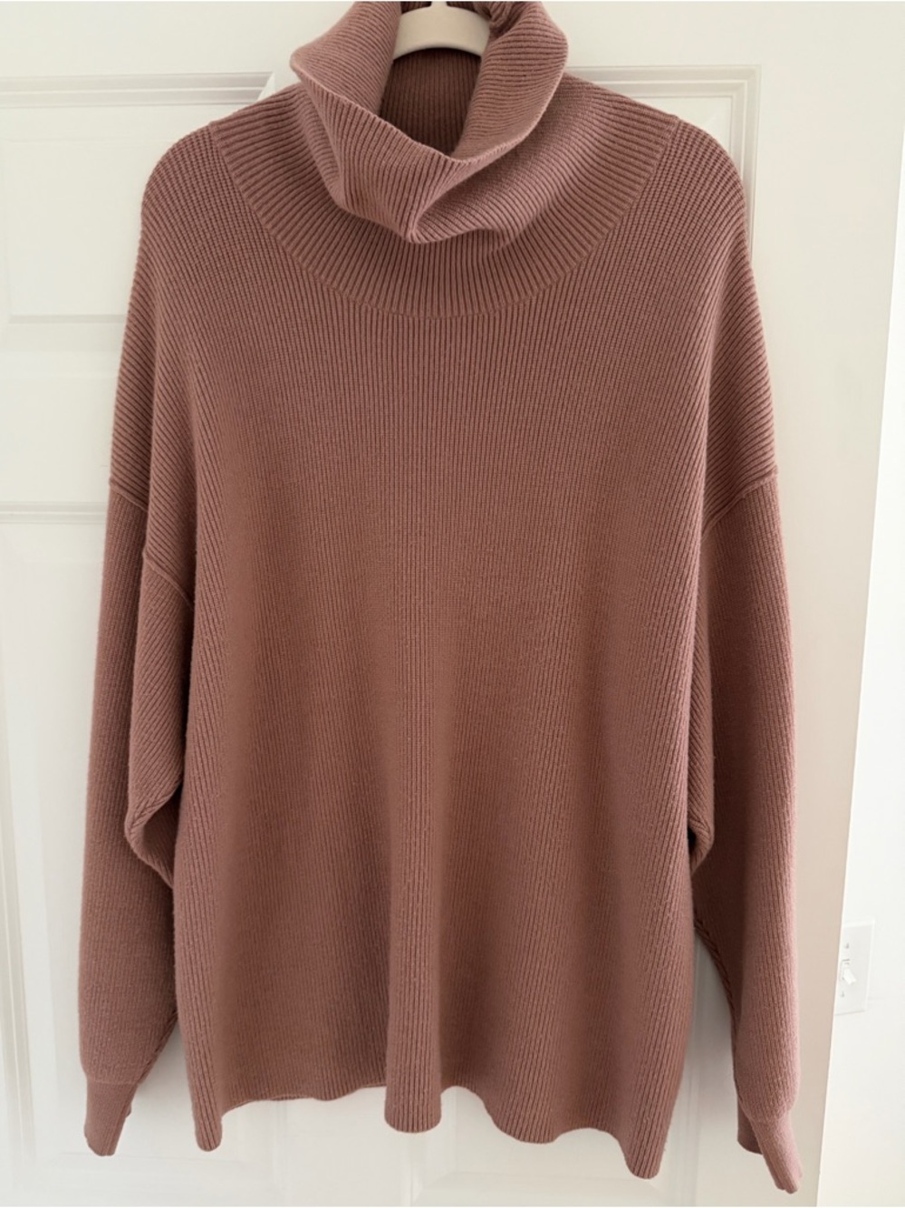 Free People Softly Structured Tunic Sweater Dusty Mauve sz Large